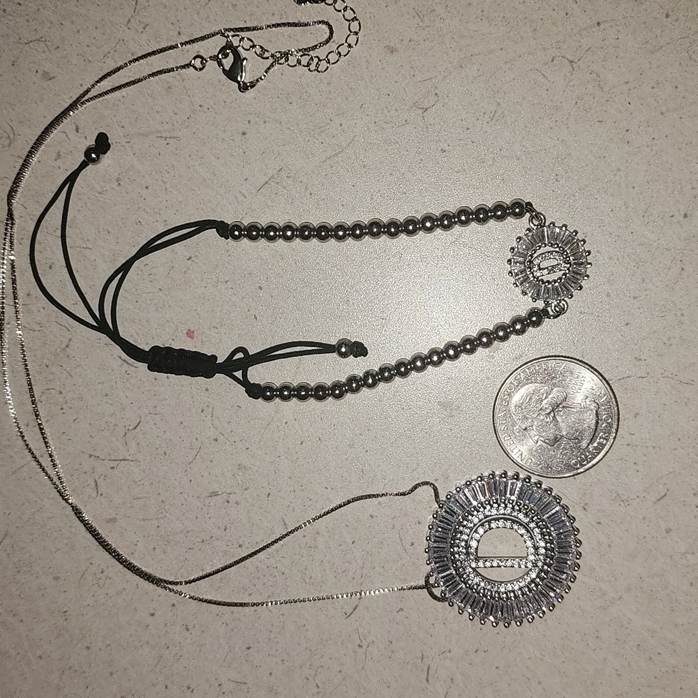 Elegant Silver Jewelry Set With "D" Initial